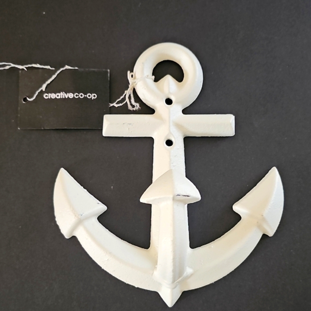 Creative Co-Op White Anchor Wall Decor